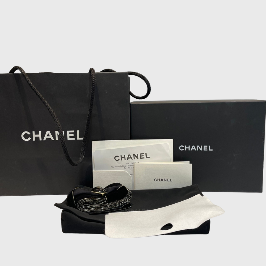Chanel Flap Bag with Top Chain Claf Yellow GHW