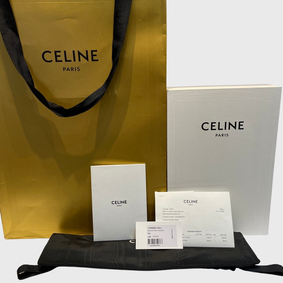 Celine Ava Bag Grained Calfskin Tan GHW