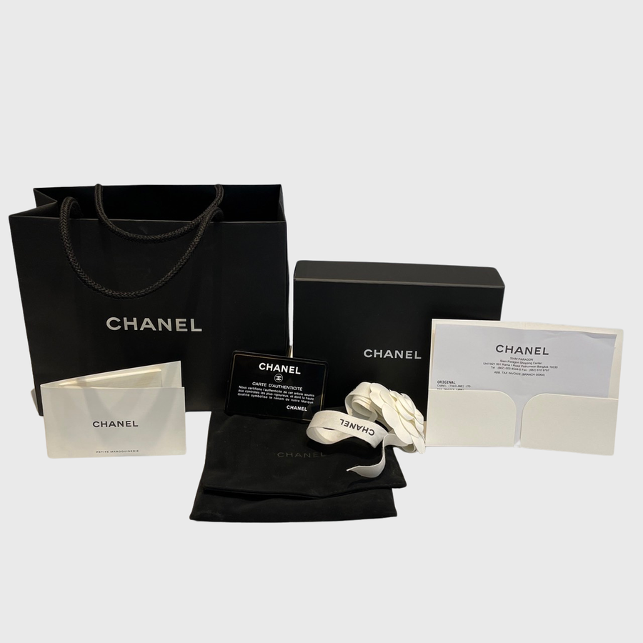 Chanel Trifold CC Wallet Caviar Beige SHW