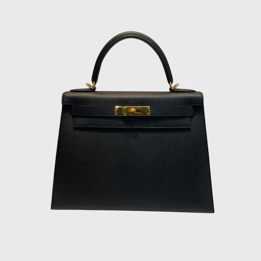 Hermes Kelly Epsom Black GHW