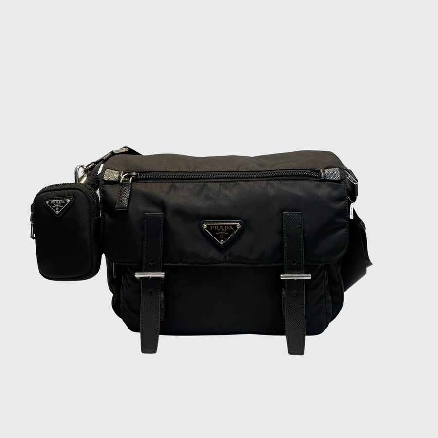 Prada Re-Nylon Crossbody Bag Nylon Black SHW