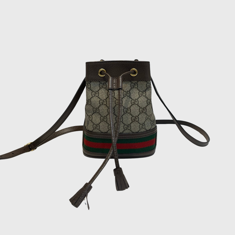 Gucci Ophidia mini bucket Canvas Brown GHW