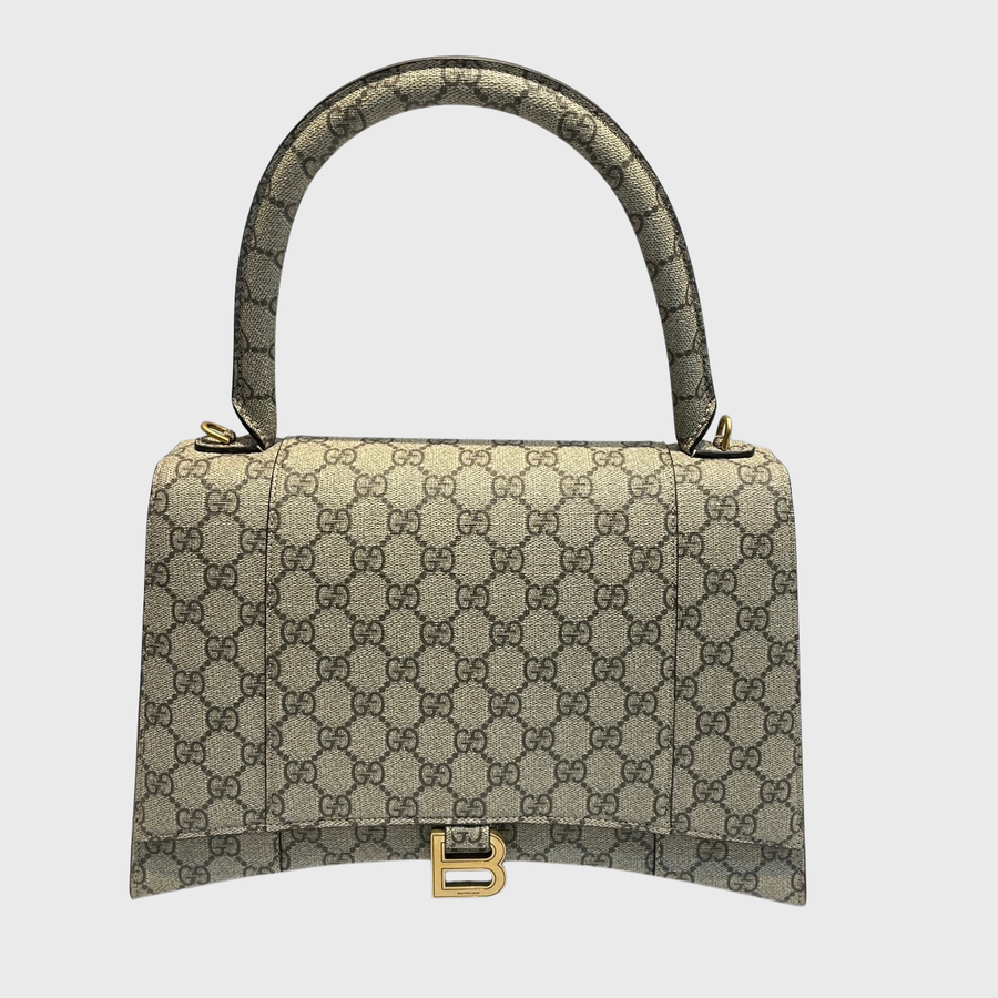 Gucci x Balenciaga Hacker Hourglass Bag Canvas Beige GHW