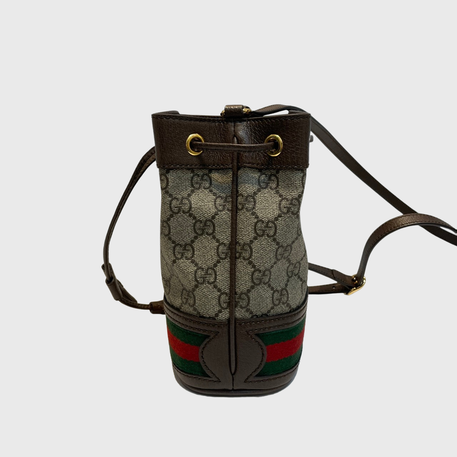 Gucci Ophidia mini bucket Canvas Brown GHW