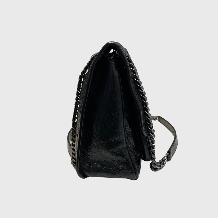 Saint Laurent Niki Chain Flap Bag Calfskin Black SRHW