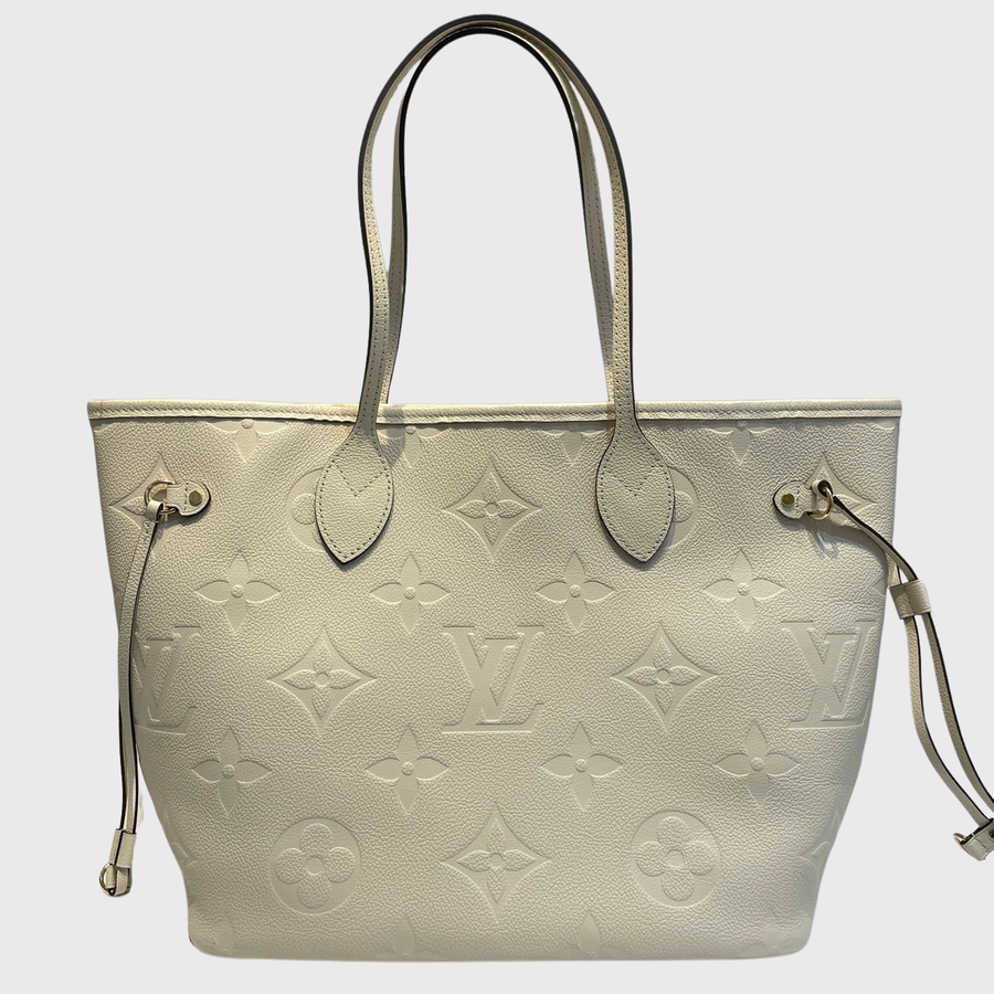 Louis Vuitton Neverfull Monogram Empreinte Beige GHW