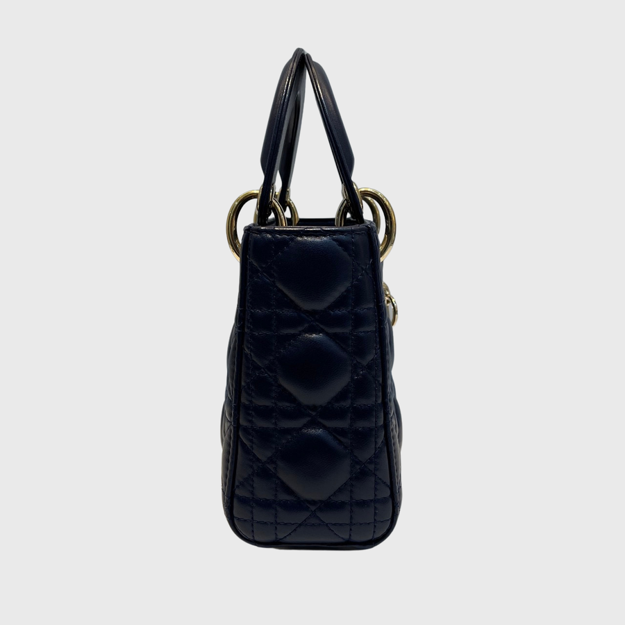 Christian Dior Lady Dior Bag Lambskin Navy GHW