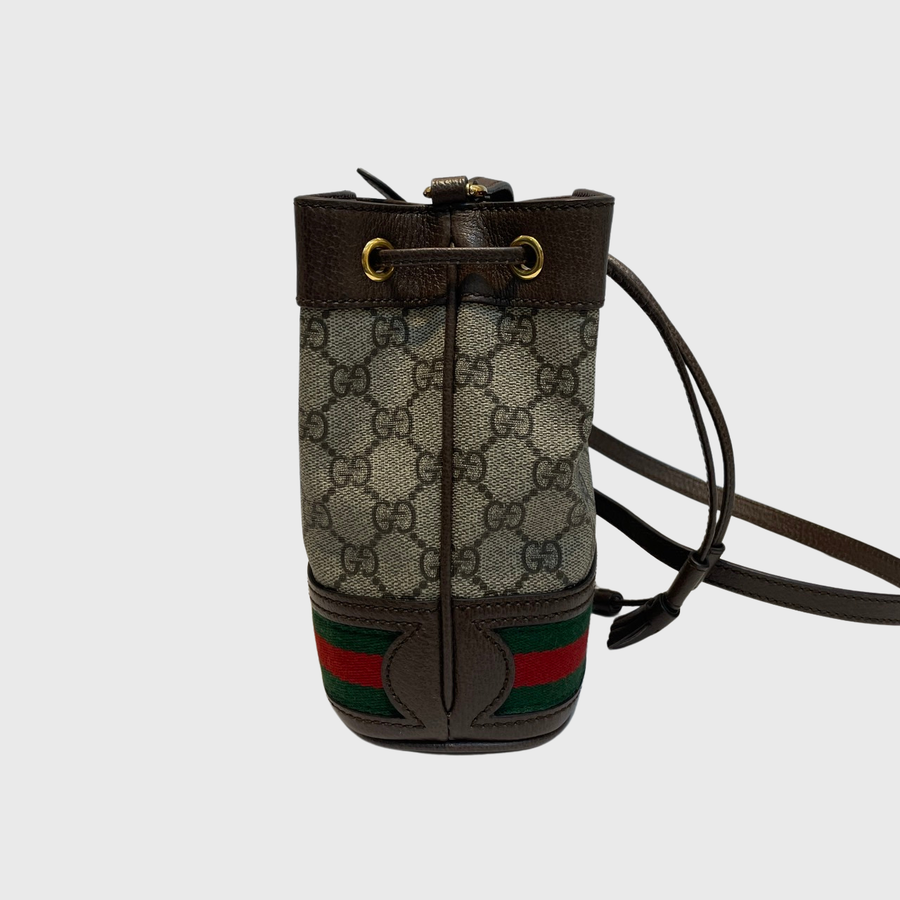 Gucci Ophidia mini bucket Canvas Brown GHW