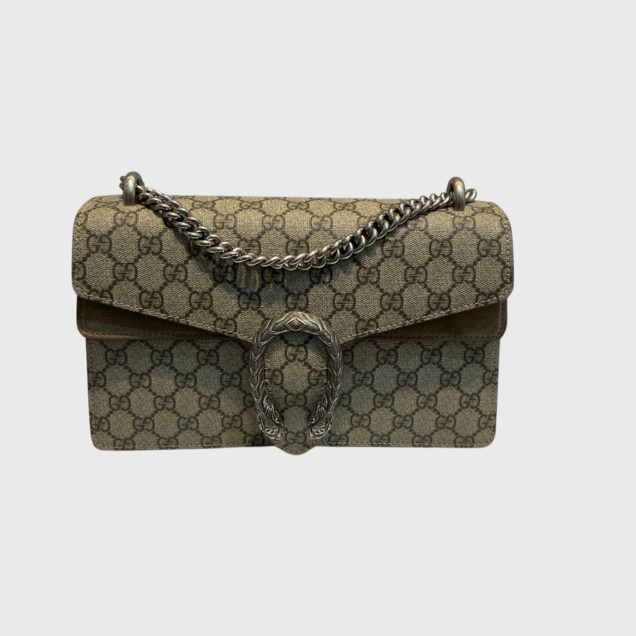 Gucci Dionysus Bag Canvas Suede Brown SHW