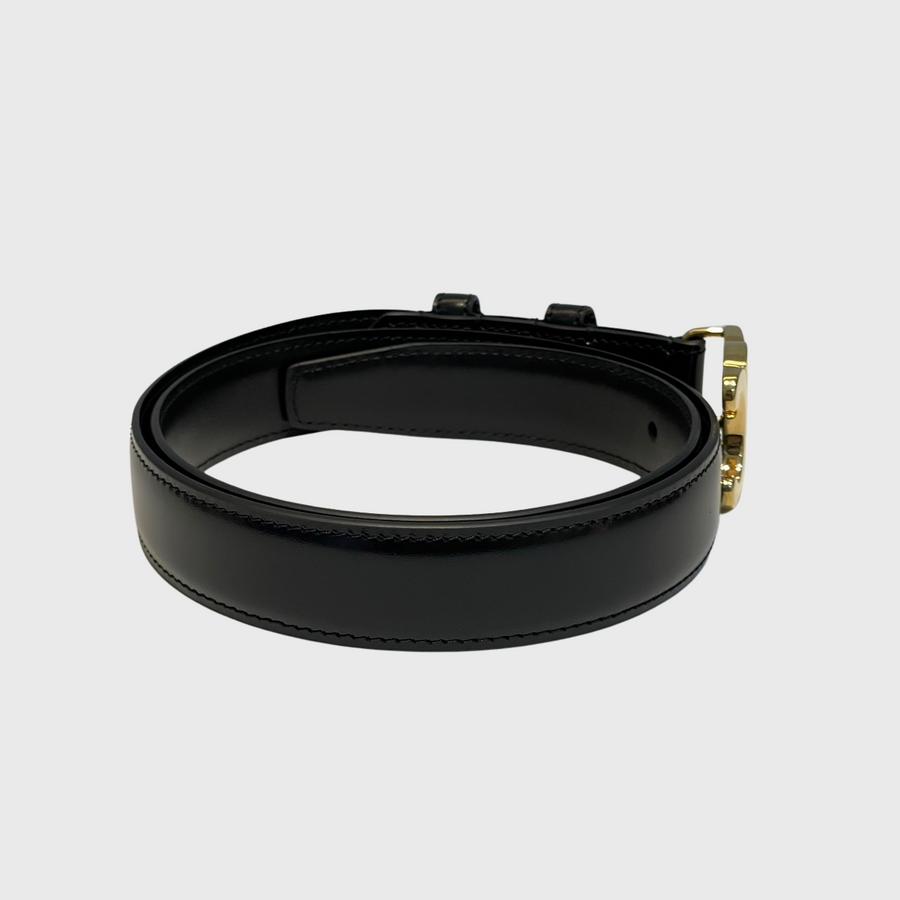 Celine Triomphe Belt Calfskin Black GHW