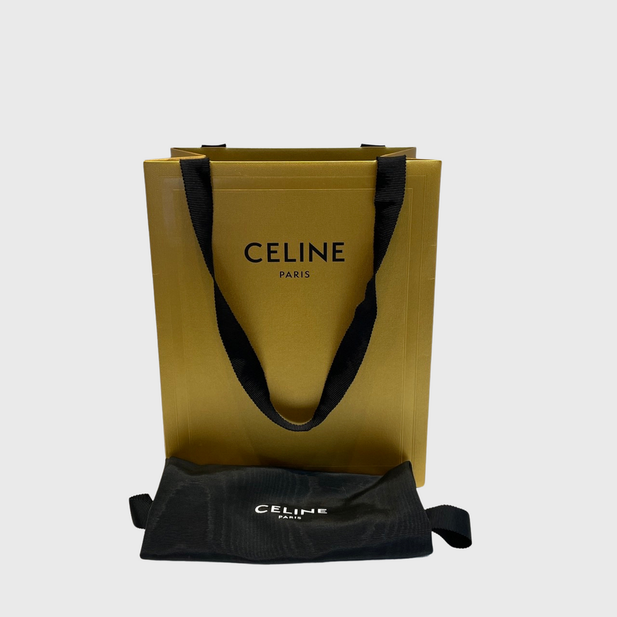 Celine Triomphe Belt Calfskin Black GHW