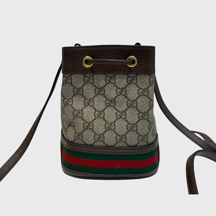 Gucci Ophidia mini bucket Canvas Brown GHW