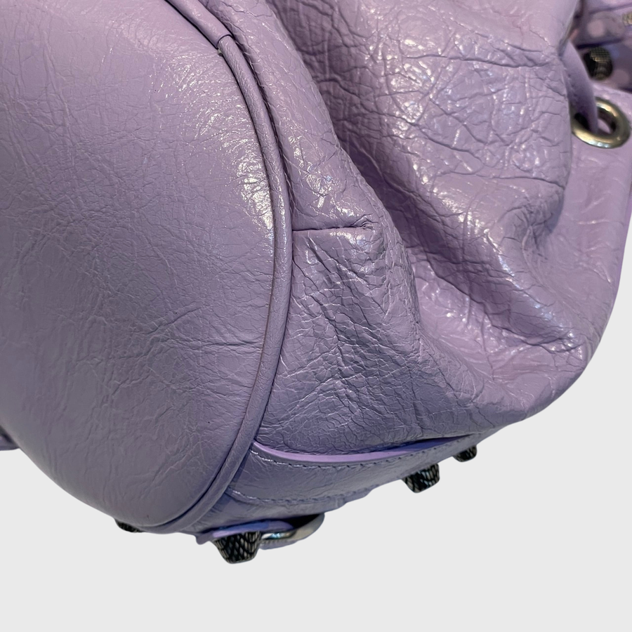 Balenciaga Le cagole Bucket Bag Lambskin Purple SHW