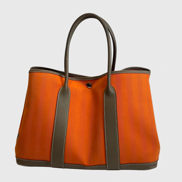 Hermes Garden Party 36 Canvas Orange PHW – Perrine Porter