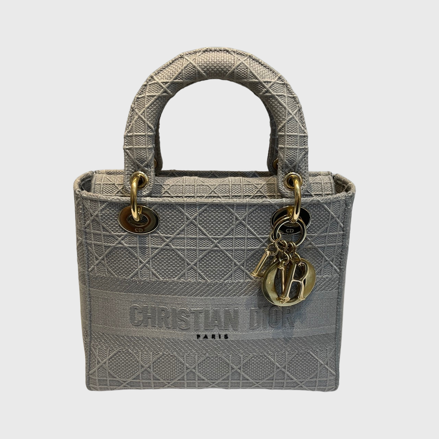 Christian Dior Lady Dior Bag Canvas GHW