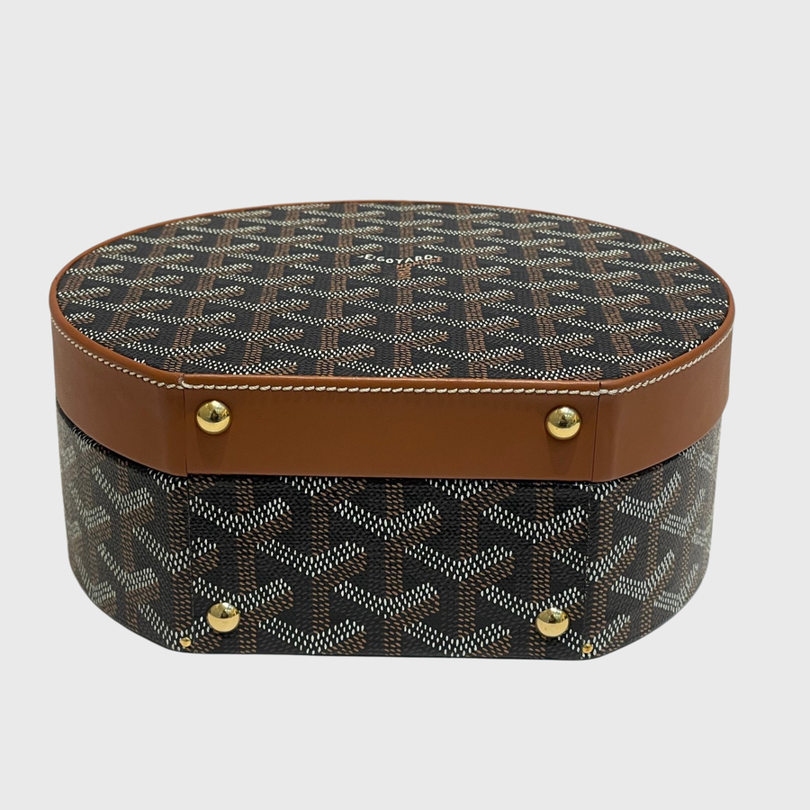 Goyard The Alto Hatbox Bag Canvas Black/Brown GHW