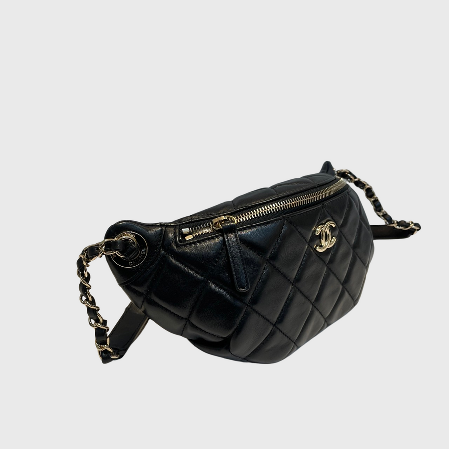 Chanel Bum Bag Lambskin Black GHW