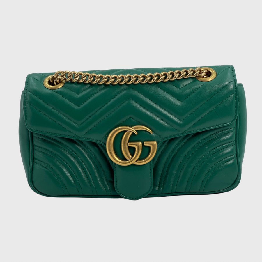 Gucci GG Marmont 26 Calfskin Green  GHW