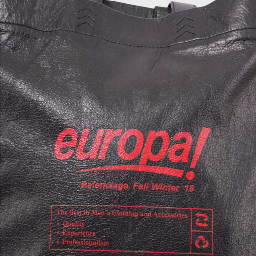 Balenciaga Europa Supermarket Shopper Tote Large Calfskin Black