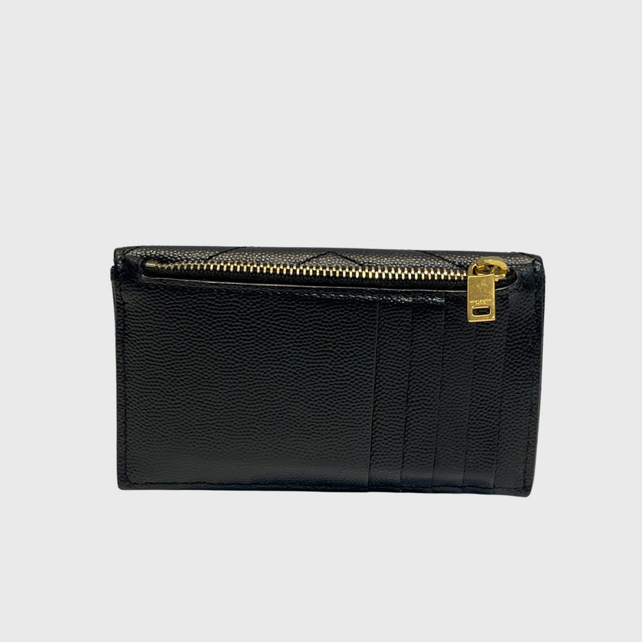 Saint Laurent Flap Card Case Calfskin Black GHW