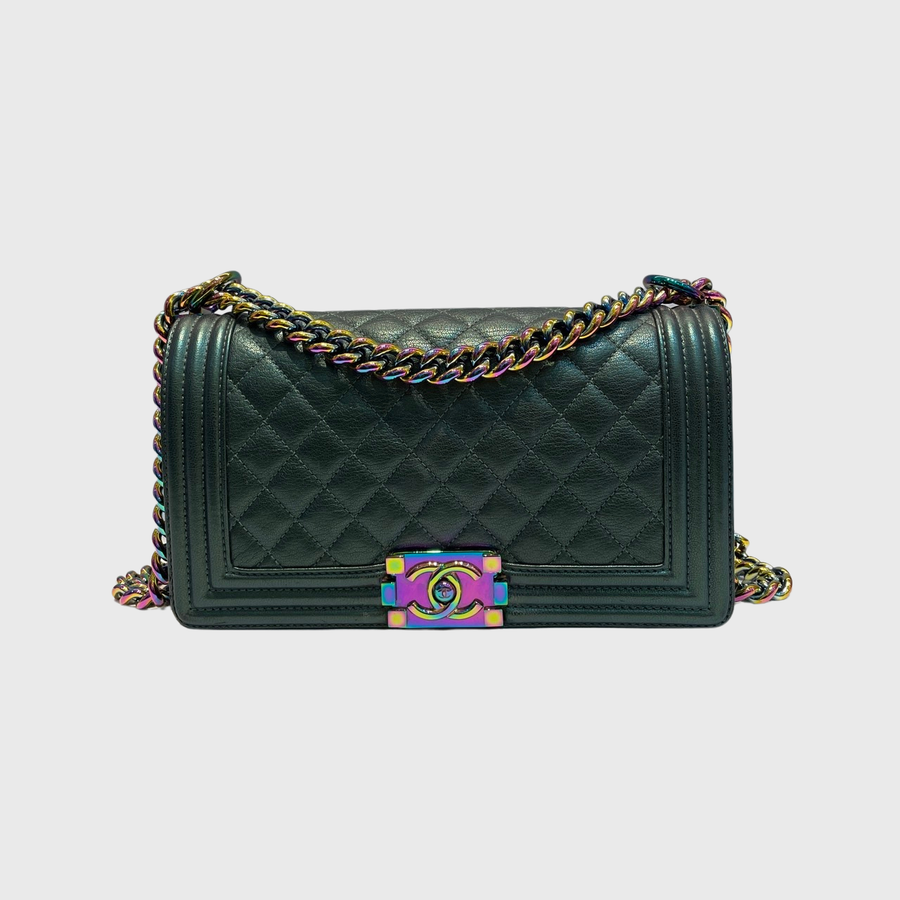 Chanel Boy Goatskin Green RHW