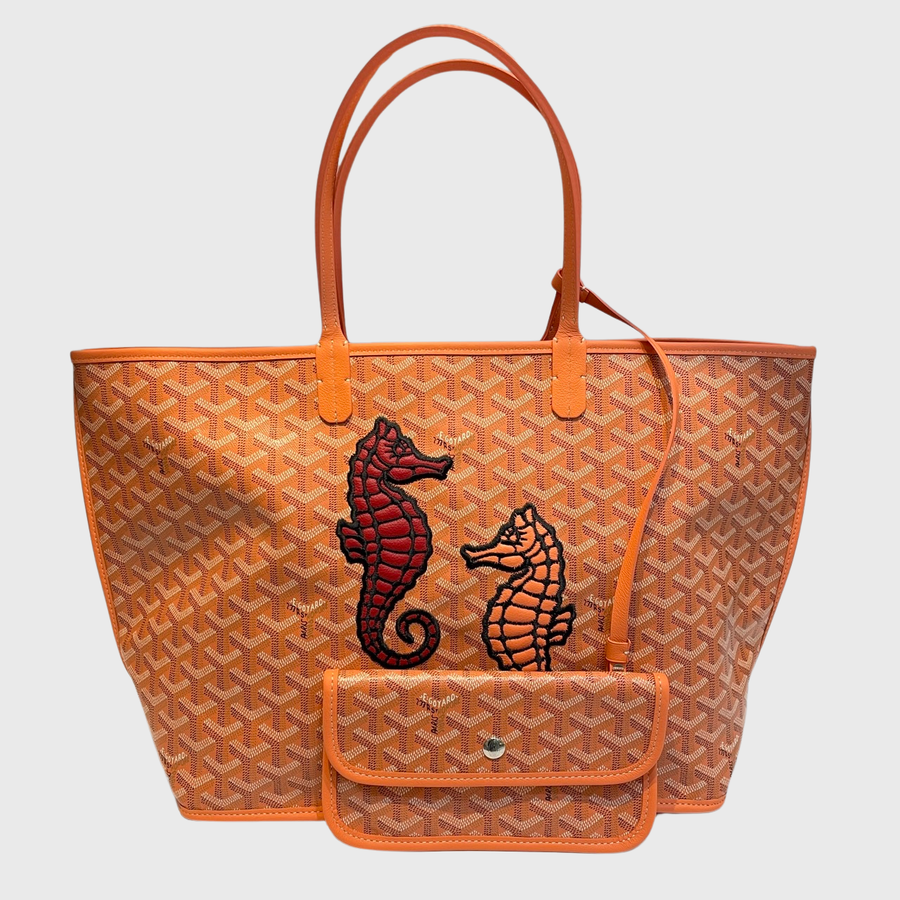 Goyard Anjou Bag Canvas Calfskin Pink SHW