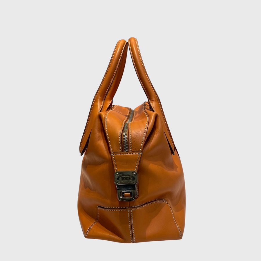 Tod's Bauletto Medio Leather Orange GHW