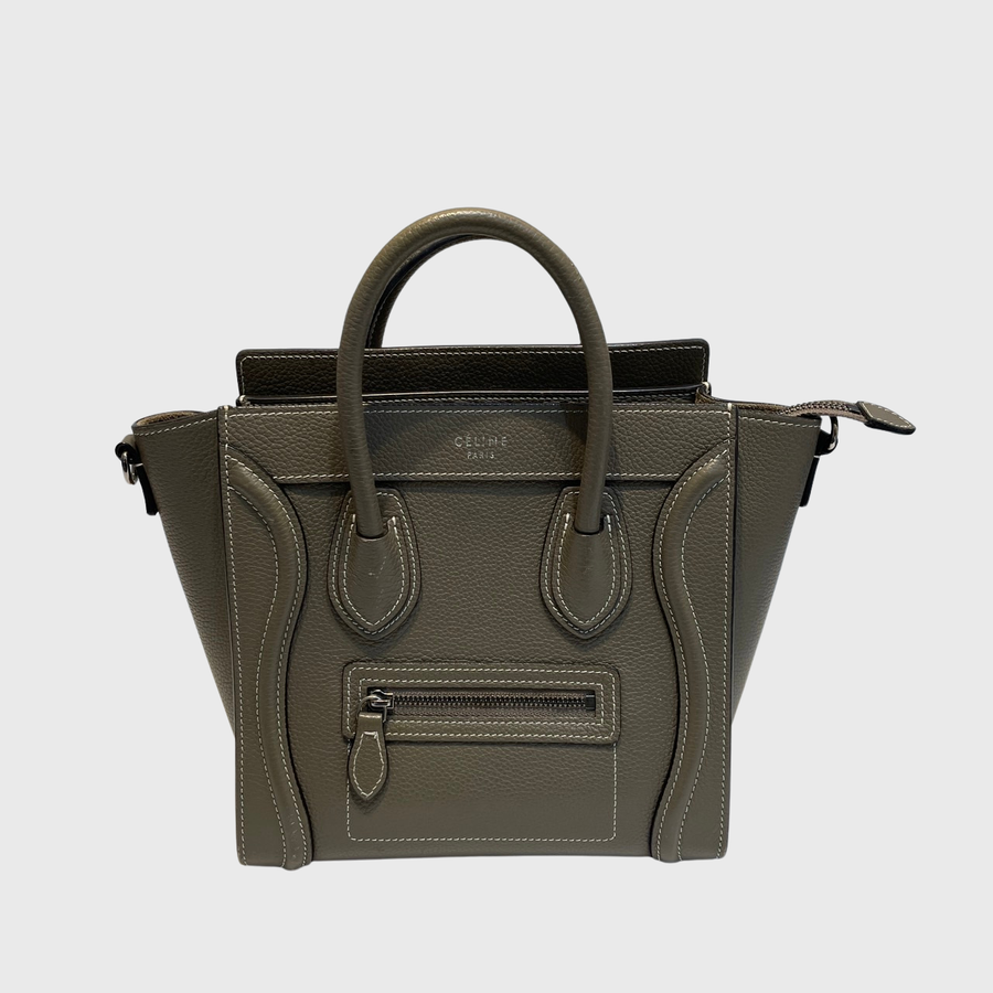 Celine Luggage Bag Calfskin Dune SHW Perrine Porter