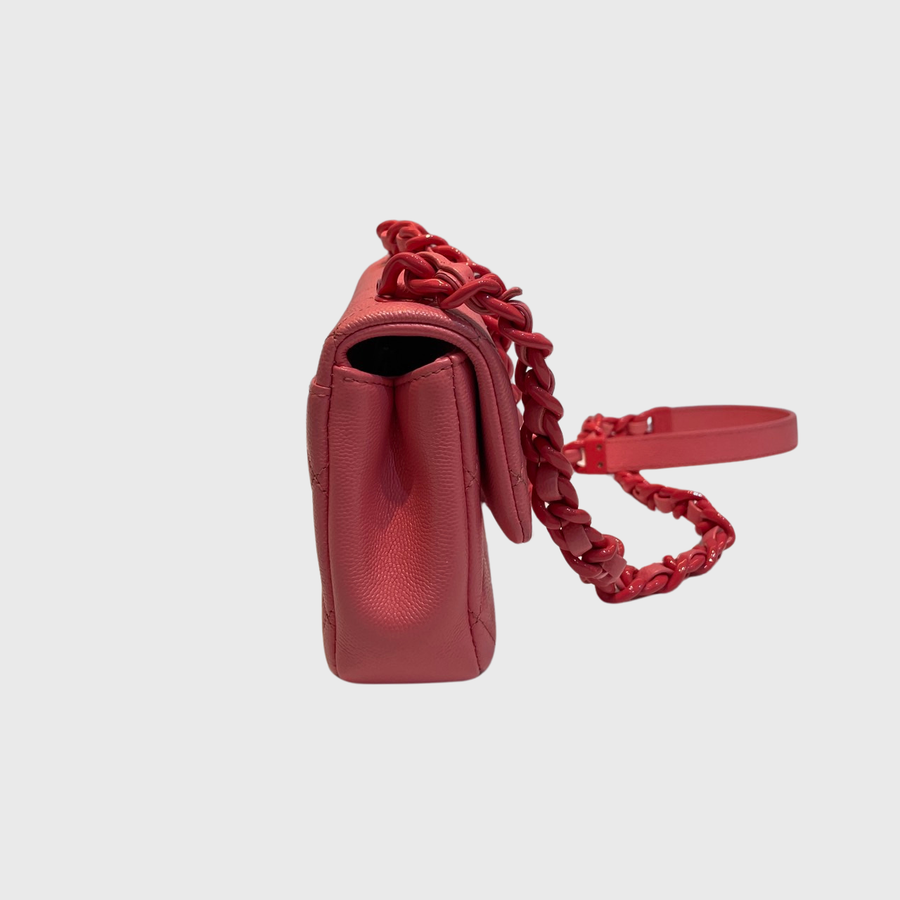 Chanel My Everything Flap Bag Grained Calfskin Pink LM