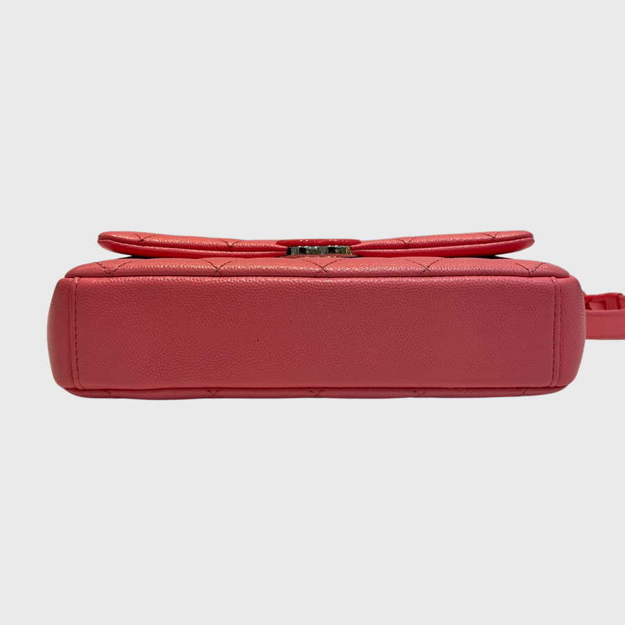 Chanel My Everything Flap Bag Grained Calfskin Pink LM