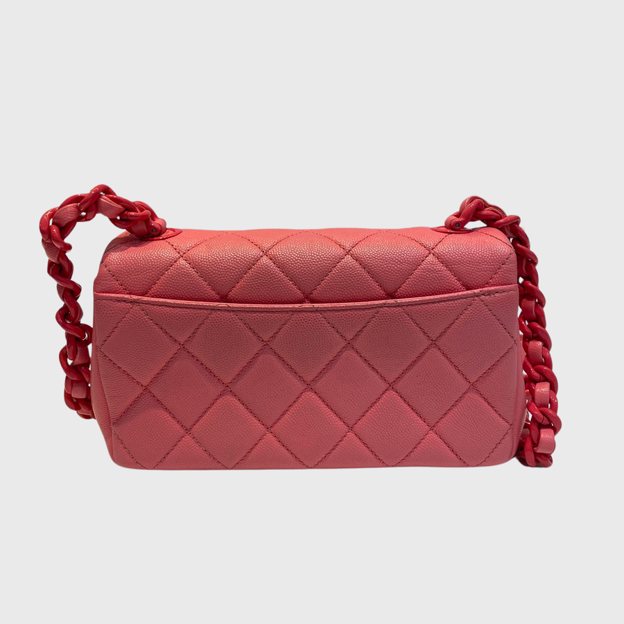 Chanel My Everything Flap Bag Grained Calfskin Pink LM