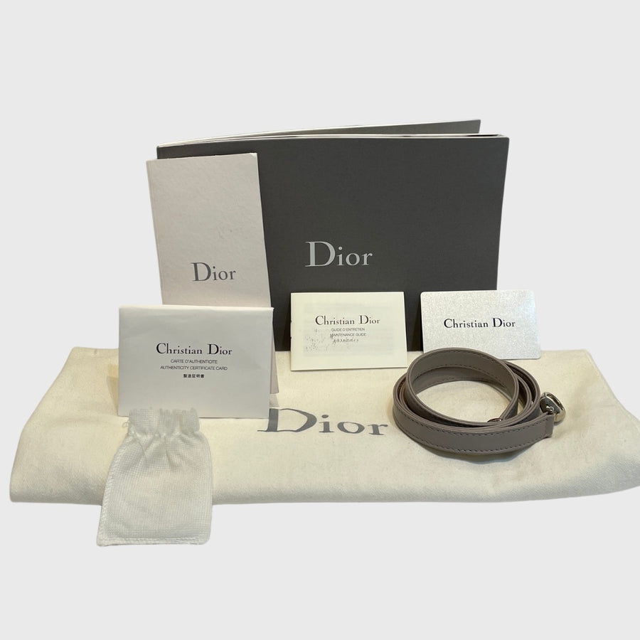Christian Dior Lady Dior Bag Medium Lambskin Grey SHW