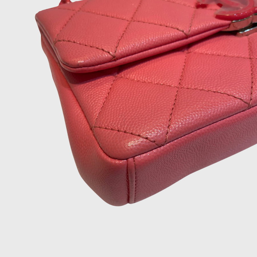 Chanel My Everything Flap Bag Grained Calfskin Pink LM