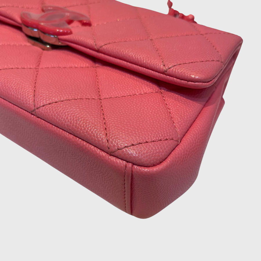 Chanel My Everything Flap Bag Grained Calfskin Pink LM