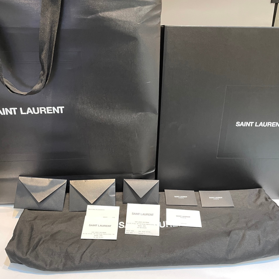 Saint Laurent Icare Maxi Shopping Bag In Quilted Lambskin Lambskin Black GHW