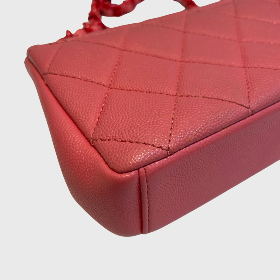 Chanel My Everything Flap Bag Grained Calfskin Pink LM