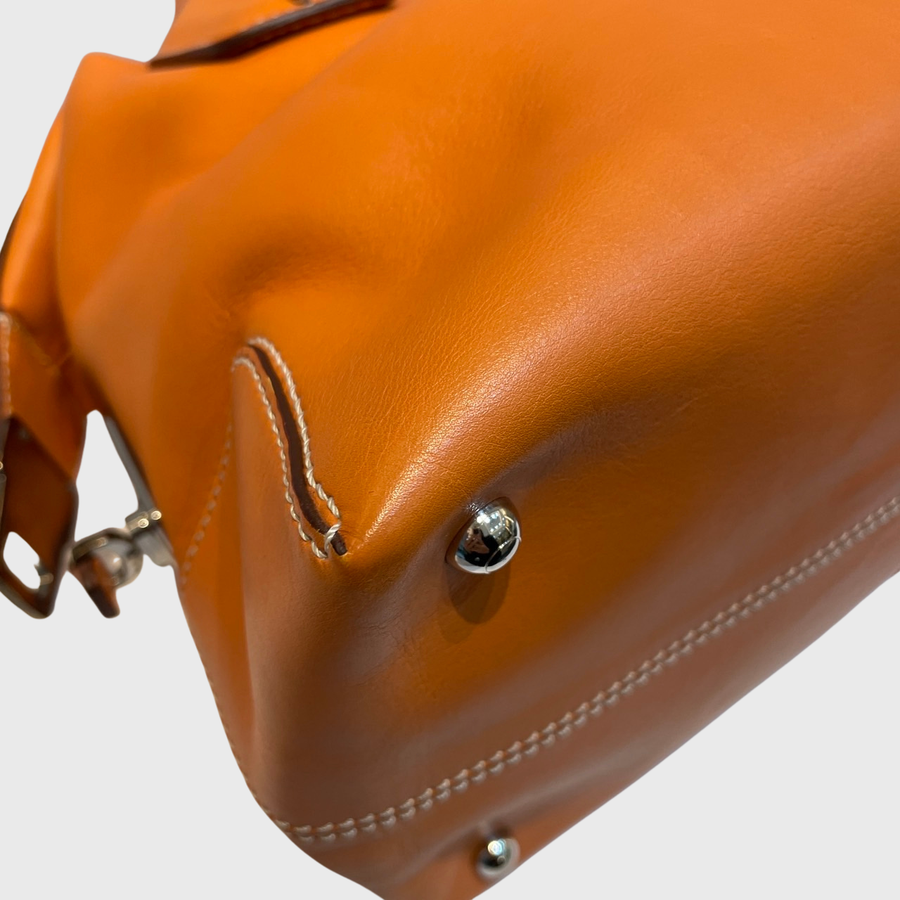Tod's Bauletto Medio Leather Orange GHW