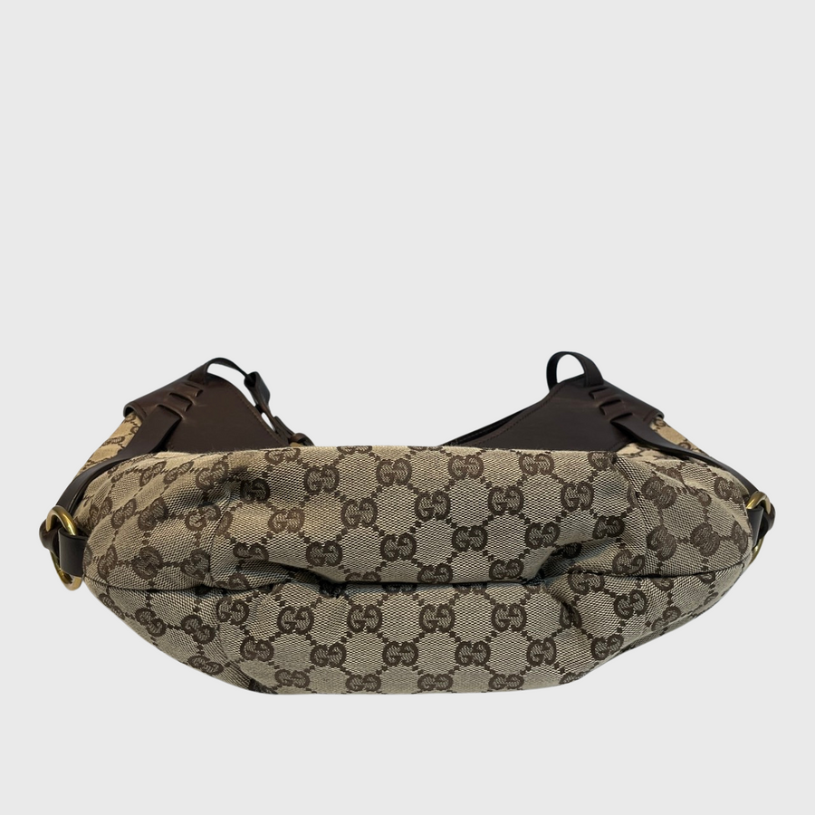 Gucci Half Moon Hobo Bag Canvas Brown GHW – Perrine Porter