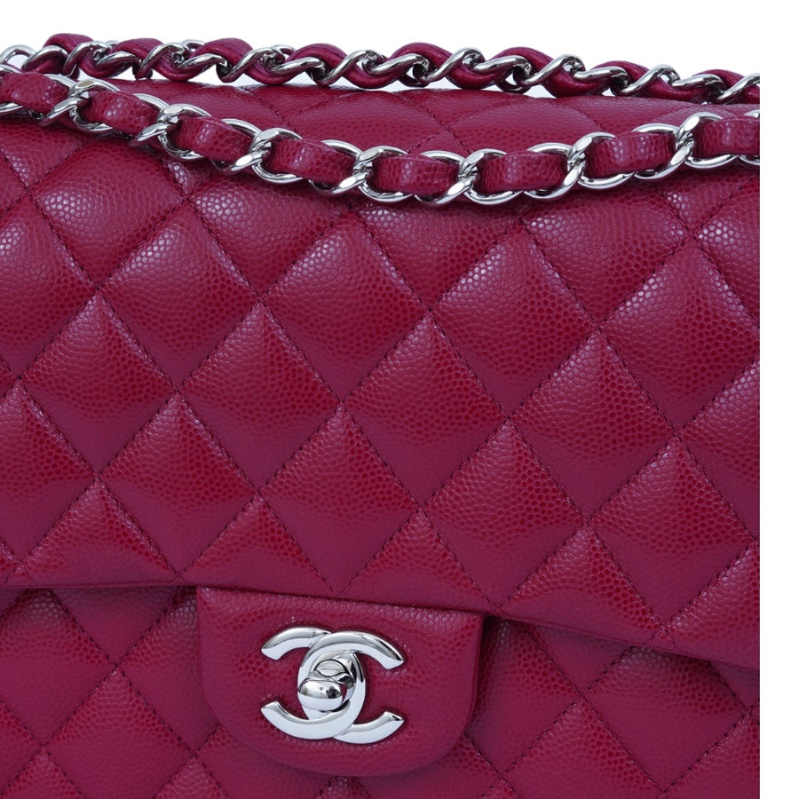 Chanel Classic 10 Caviar Red SHW