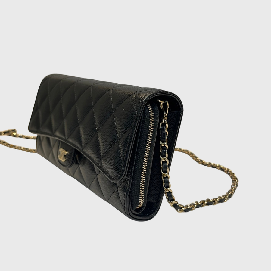 Chanel O-Porter-Tel A Chaine Caviar Black SHW