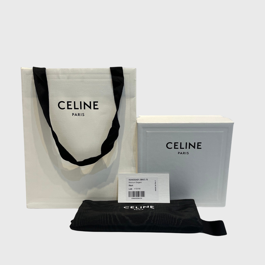 Celine Triomphe Belt Calfskin Black GHW