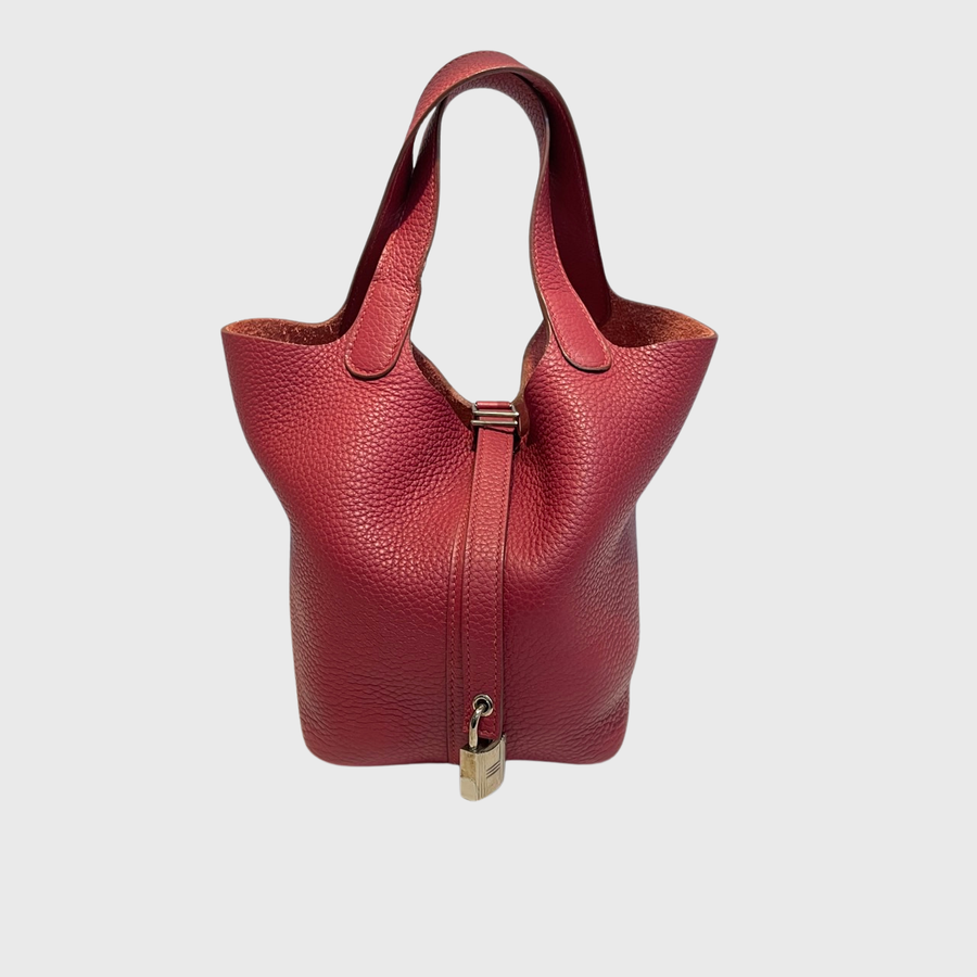 Hermes Picotin Bag Clemence Red SHW