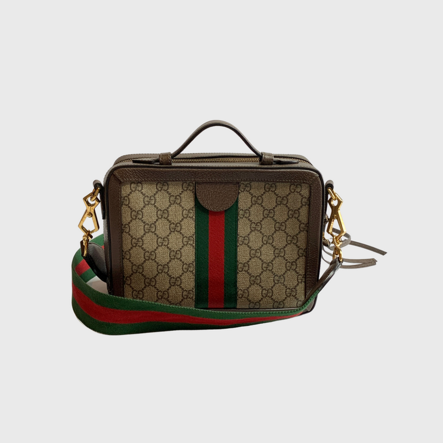 Gucci GG Supreme Web Small Ophidia Top Handle Shoulder Bag
