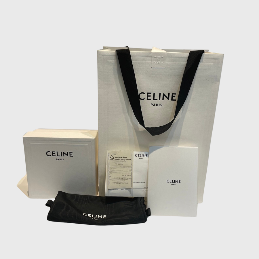 Celine Triomphe Belt Calfskin Black GHW