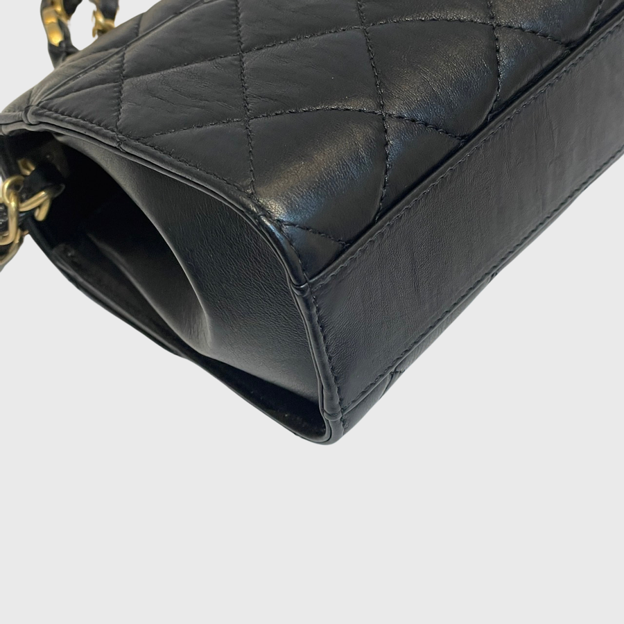 Chanel CC Top Handle Lambskin Black GHW