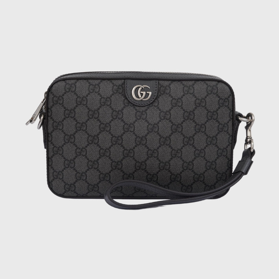 Gucci Ophidia GG Shoulder Bag Small Canvas Dark Grey SHW