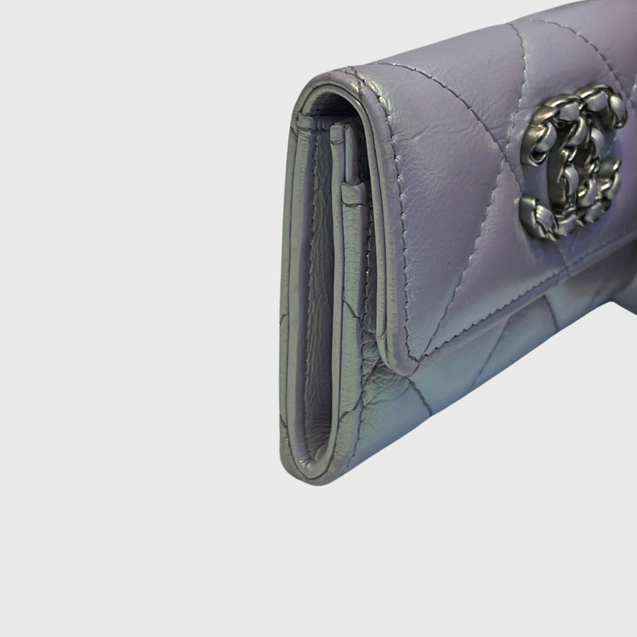 Chanel Flap Wallet Small Calfskin Purple SHW