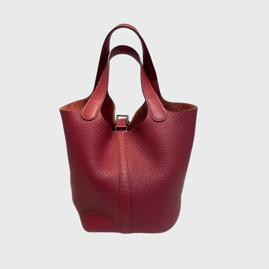 Hermes Picotin Bag Clemence Red SHW