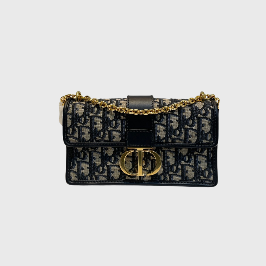 Christian Dior East West 30 Montaigne Canvas Calfskin Oblique GHW