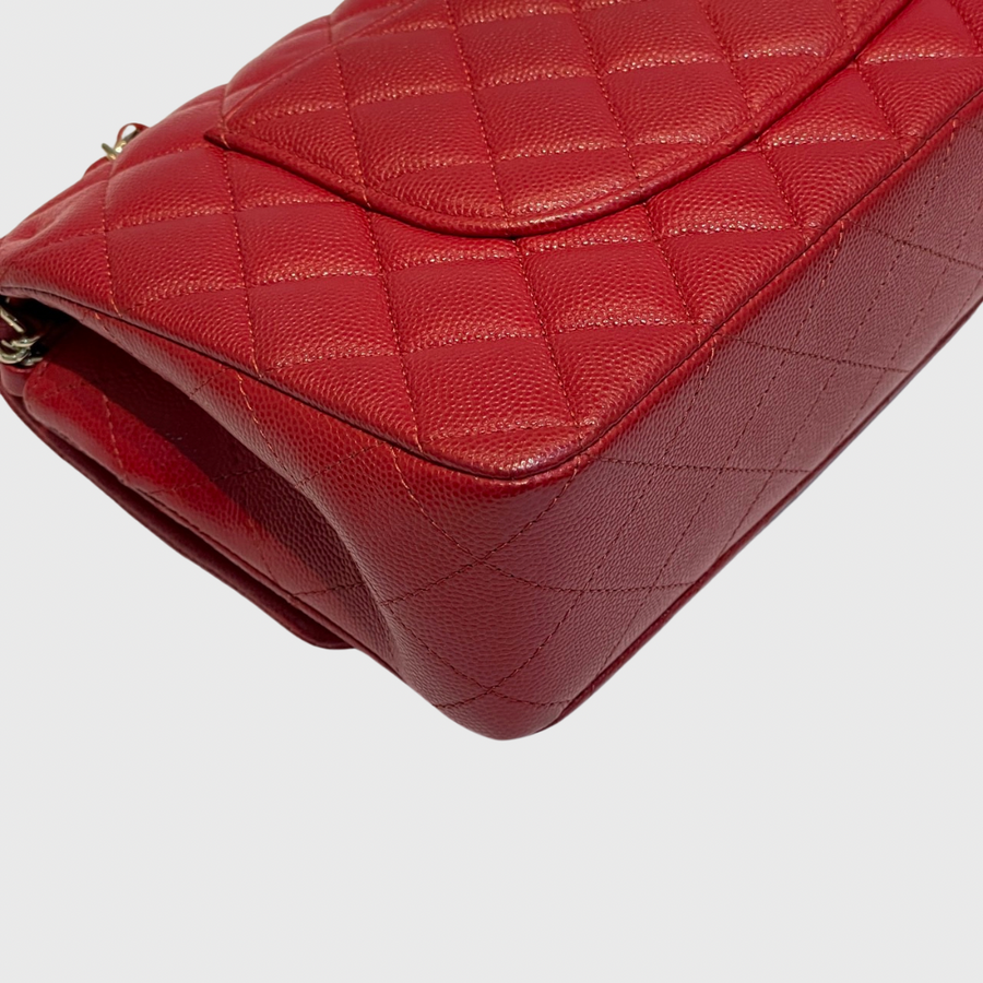 Chanel Classic 10 Caviar Red GHW